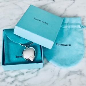 Large Tiffany heart locket pendant charm